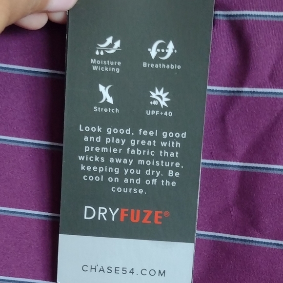 Chase 54 Men's Notion Striped Golf Polo Small - Picture 10 of 12